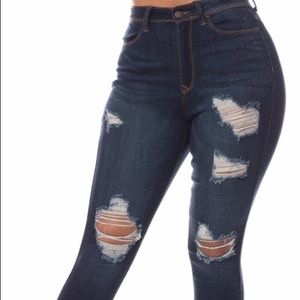 Damaged Denim Jeans - Medium